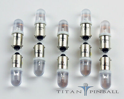 (10 Pack) - 6.3 Volt Led Bulb Clear 44/47 Base (ba9s) Pinball - Warm White