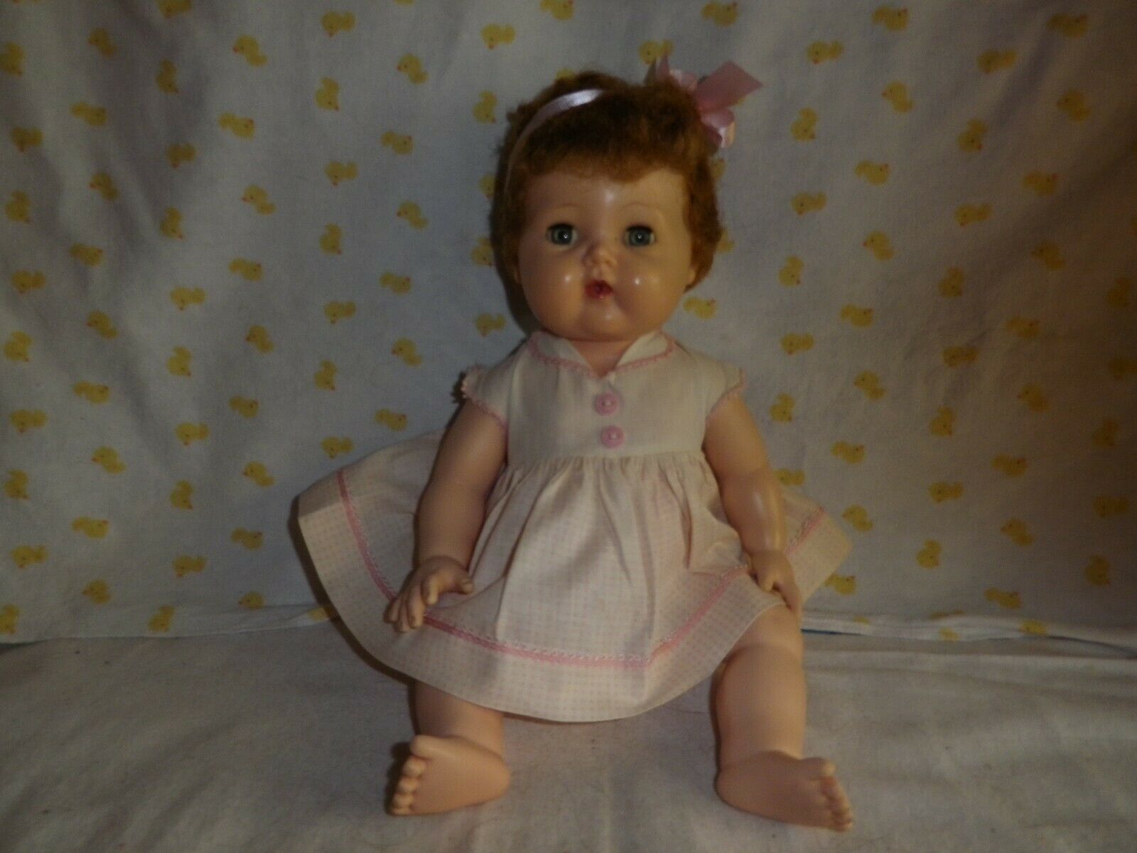 15" 1950's American Character Vinyl Tinytears Doll,hard Head,saran Hair #271