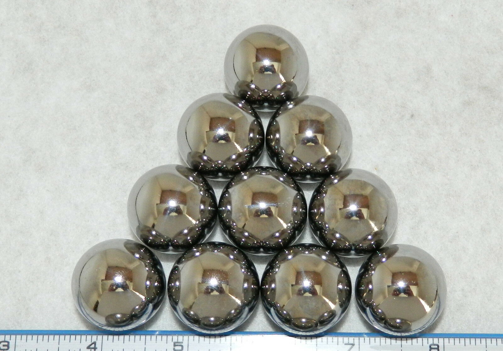 Ten 1-1/16" High Polish Shiny Finish Chrome Steel Oem Pinballs (10 Balls)  New!